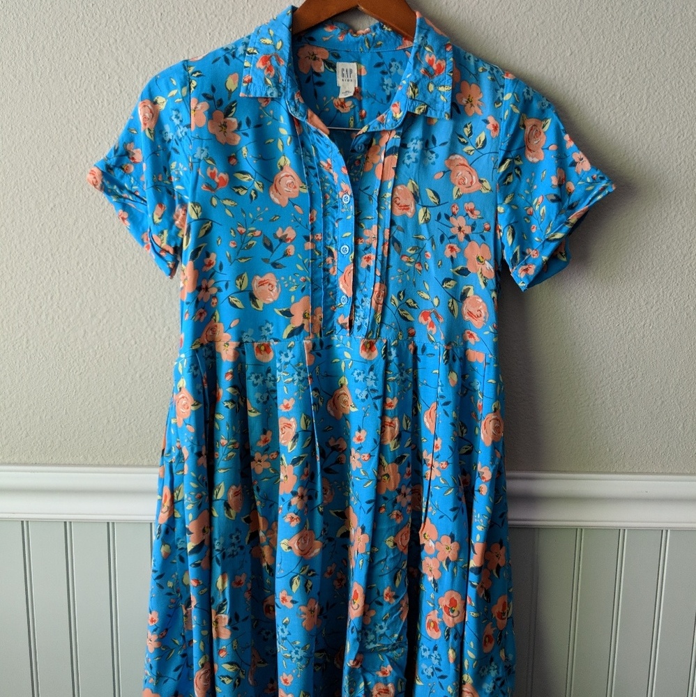 GAP kids blue floral dress